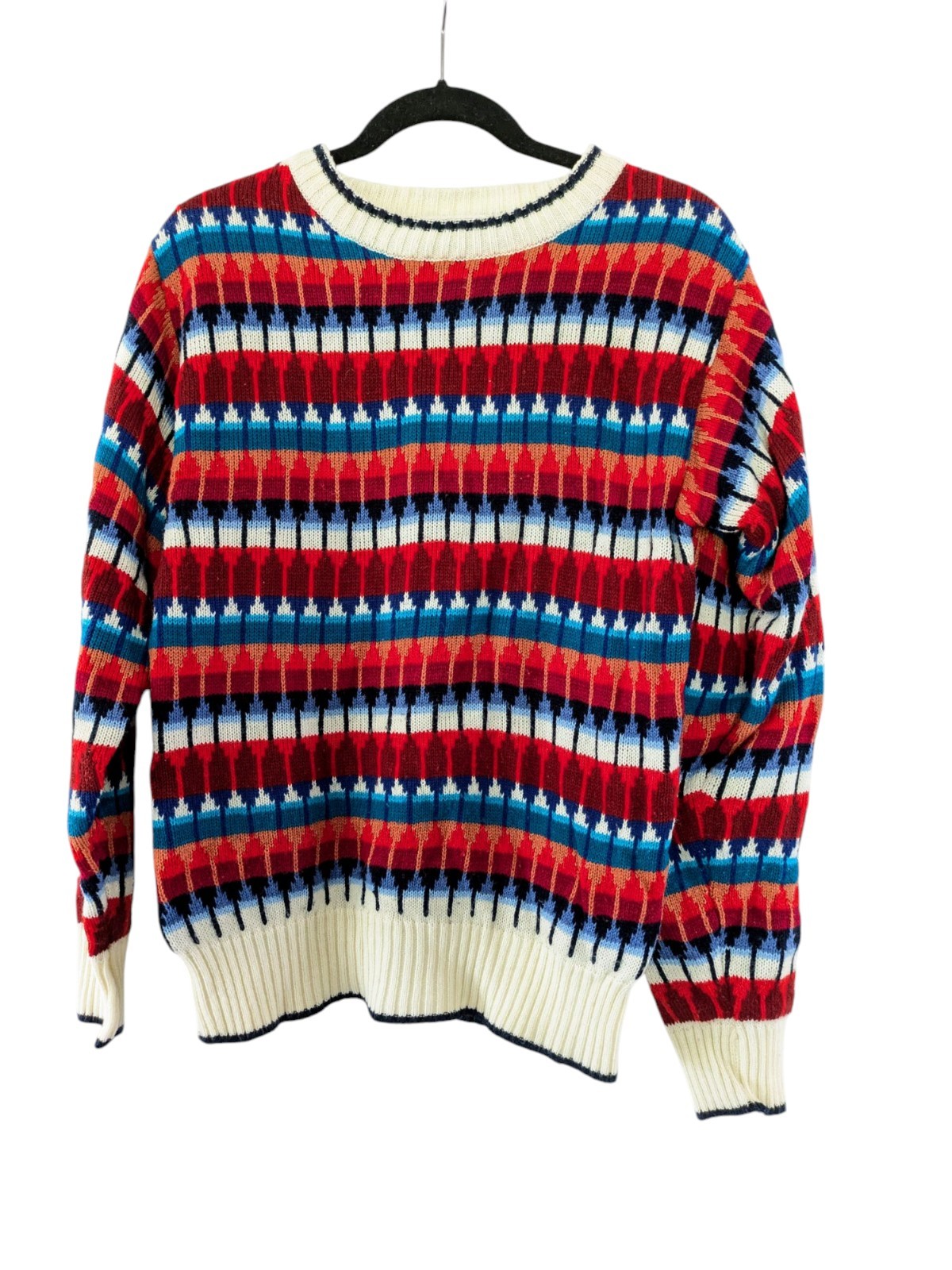Vintage 90s Grandpa Sweater Cozy Knit Colorful Slouchy Unisex Grunge