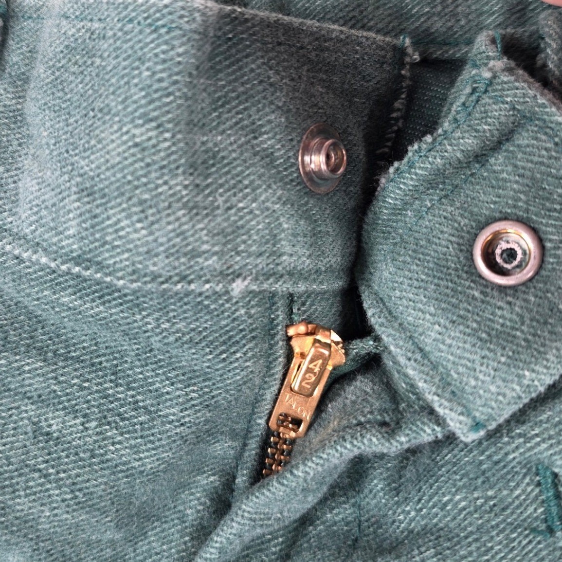 Vintage 70s Parkhouse Juniors Green Cotton Flare Leg Bell Bottom Pants 30×30
