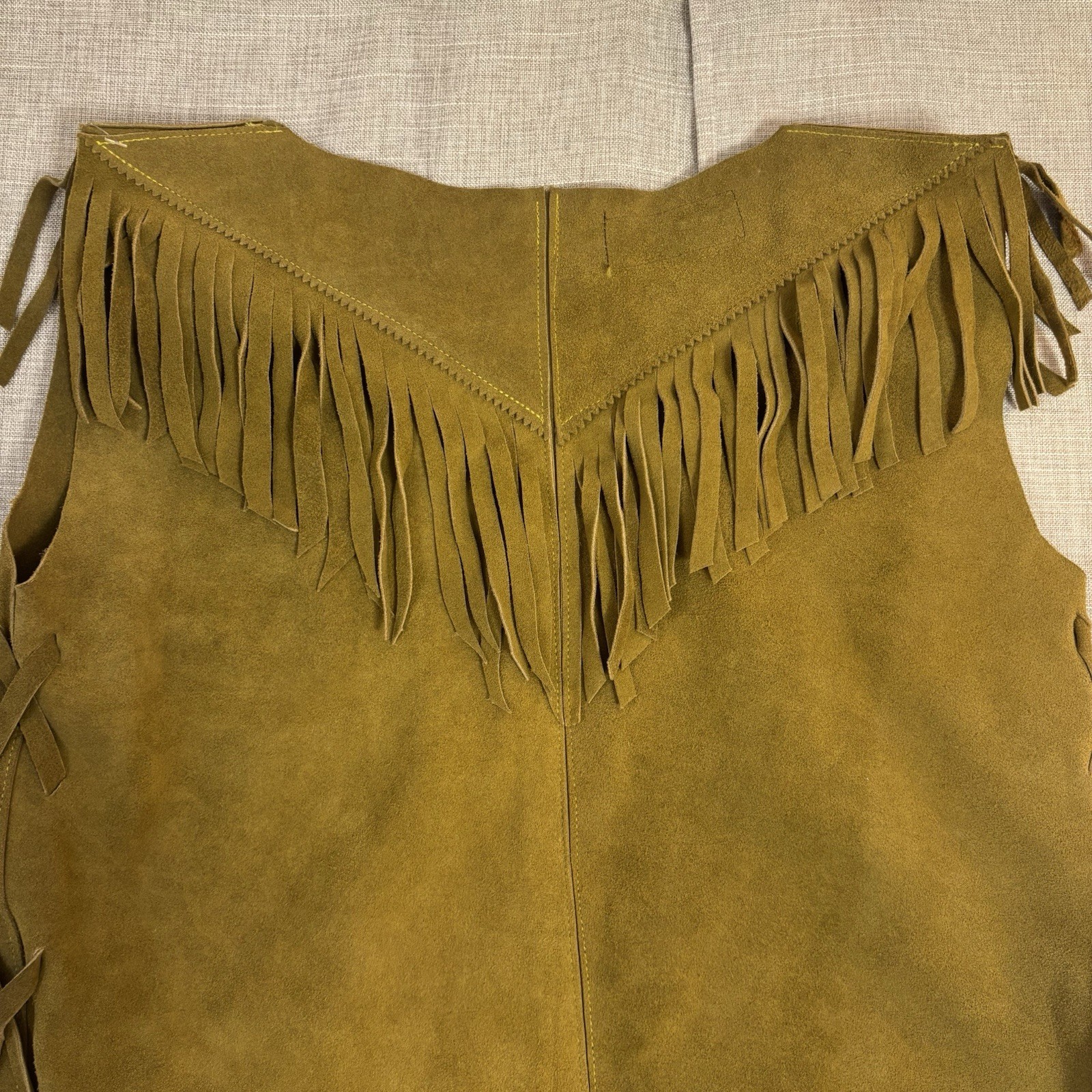 Vintage Gaitan Leather Fringe Vest Made Mexico Small/34 Western Boho Great Shape