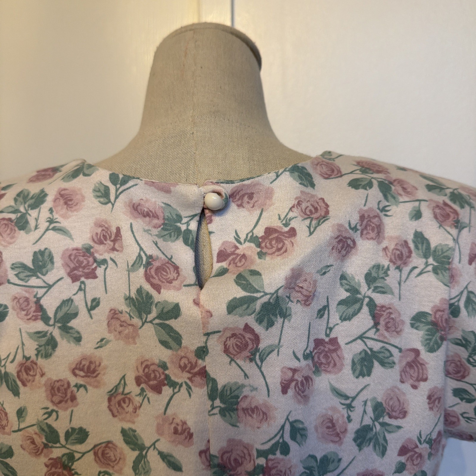 Vtg Rampage Dress 80s Tiered Ruffles Roses Floral Shoulder Pads