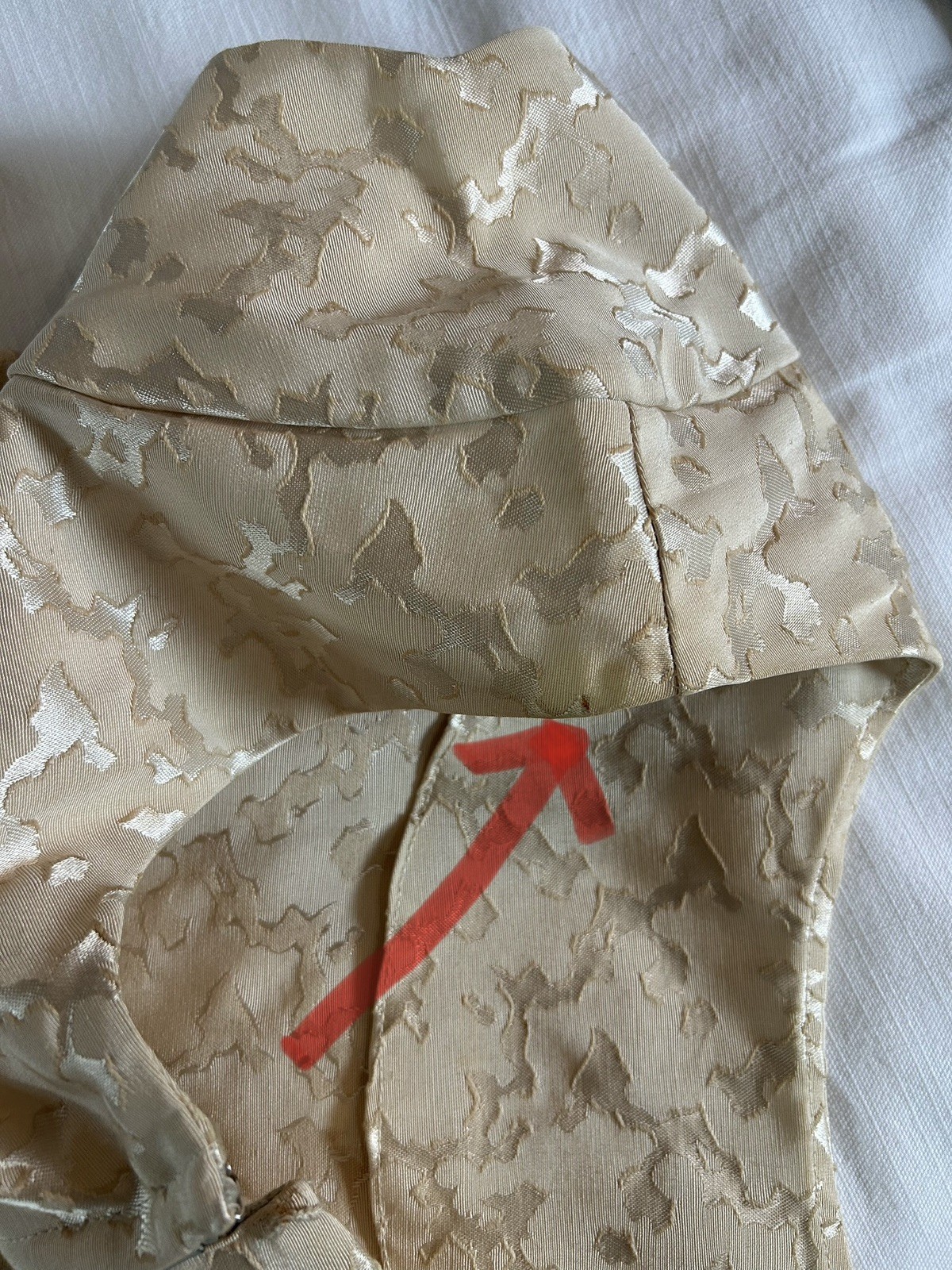 Vintage Brocade 1960’s Beige Blush Peplum On Pencil Dress Party Dress