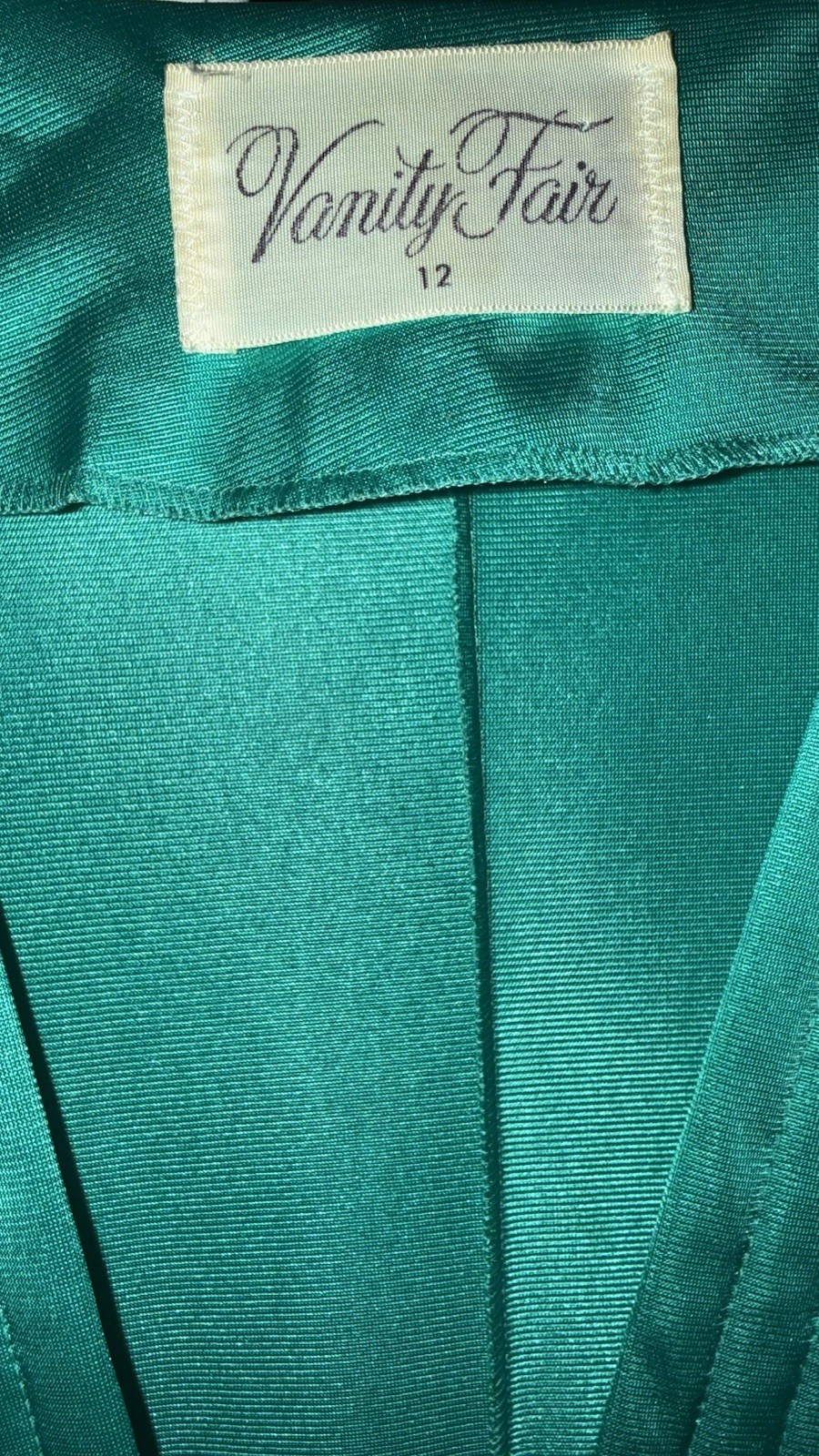 Vtg VANITY FAIR Palazzo Pants Jumpsuit 12 Green Hostess Wide Leg 60s 70s Nylon L