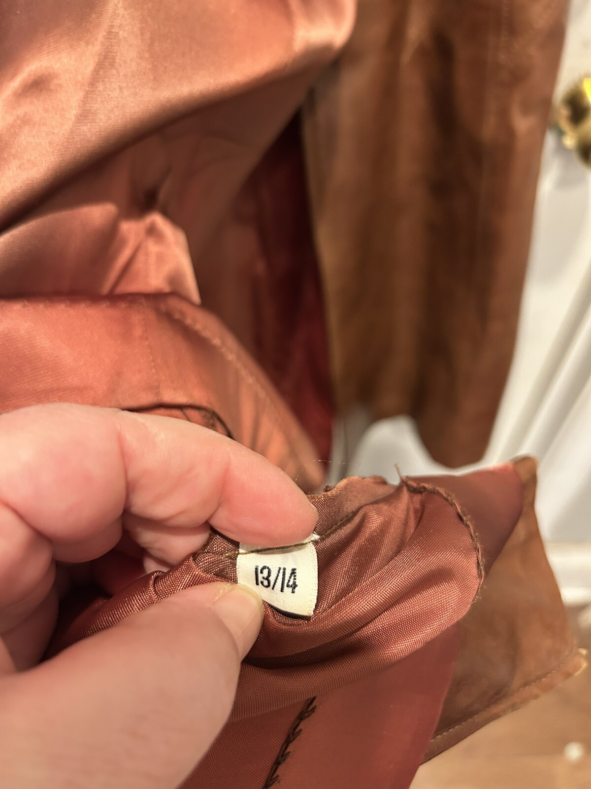 Skin Gear Belted Leather Trench Coat Jacket Womens M Vintage 70s Brown Lambskin