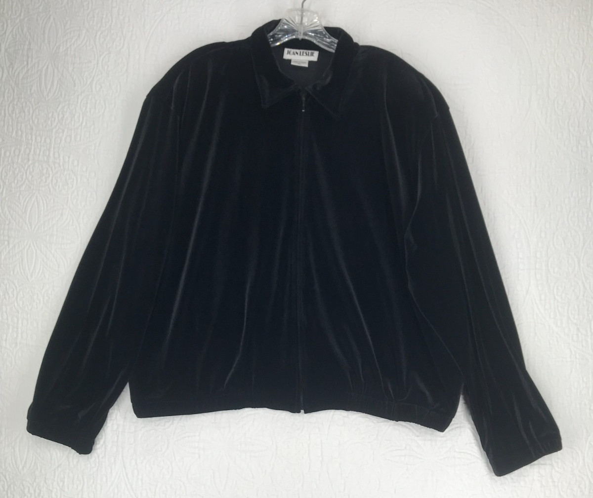 Vintage Joan Leslie Velvet 3Pc Outfit Jacket /Top Sz XL Skirt Sz L Black Leopard