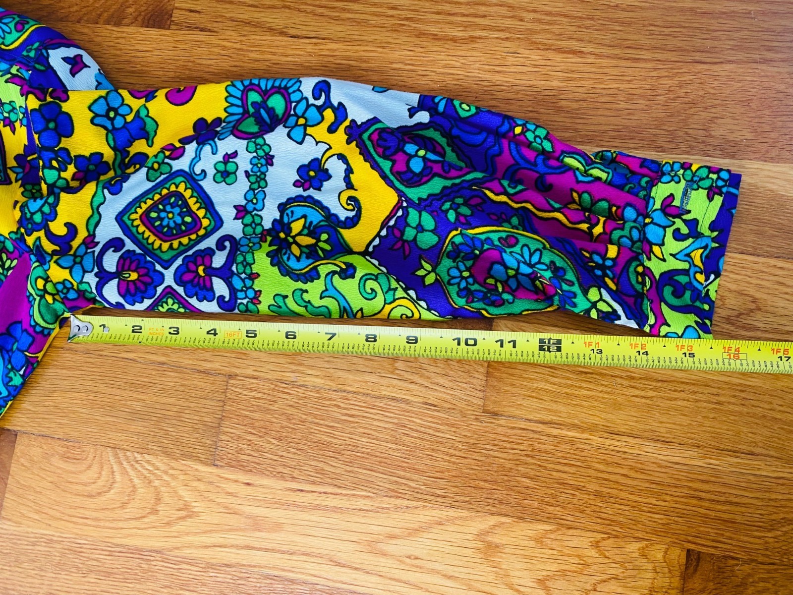 Vintage 1960s Prestige of Boston Colorful Maxi Dress, Size S/M, Button Front