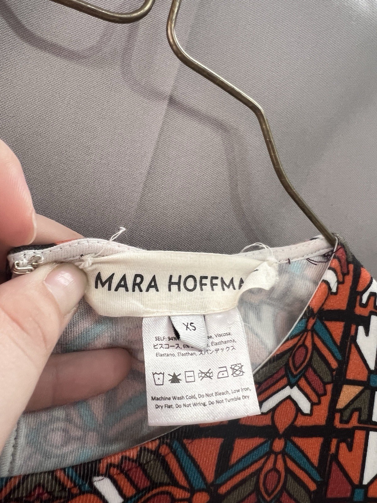 Mara Hoffman Bolnisi print skater dress in orange multicolored Size XS TG2156