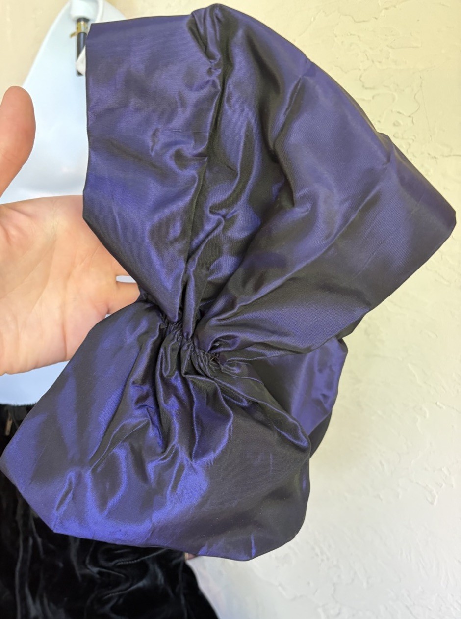 Vintage 80s Steppin Out Velvet Bubble Prom Dress 11 Basque Purple Taffeta Party
