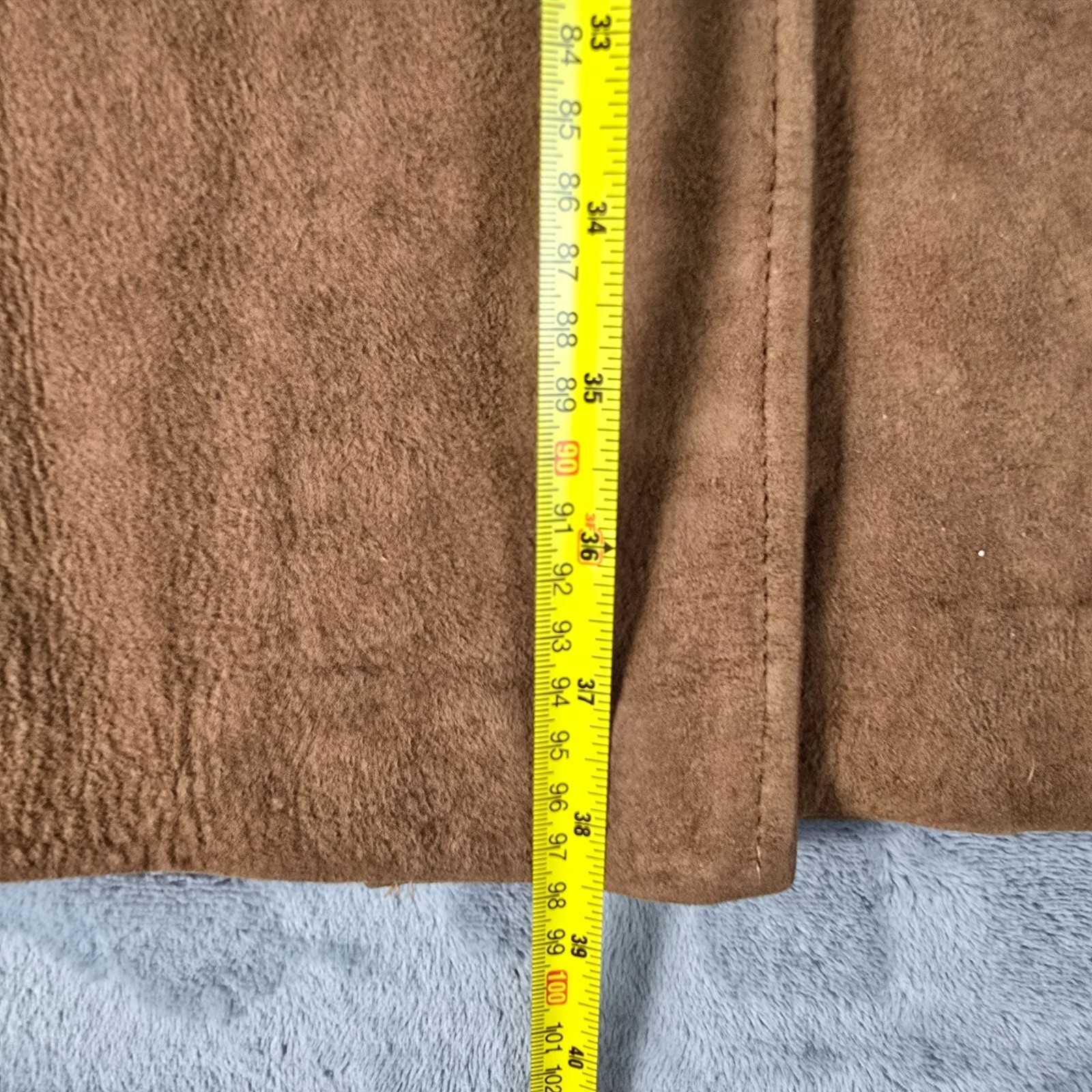 Vintage 1960s Unbranded Faux Fur Collar Camel Color Suede Coat (16L/Large)