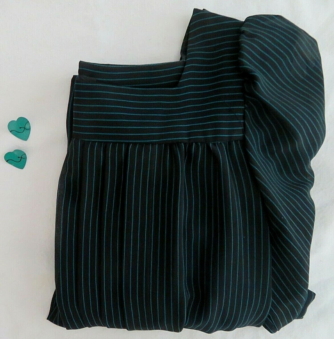 Ladies Vtg BILLY JACK Sheer BLACK STRIPED DRESS ¾ Sleeve Belt Size 11/12 EVC
