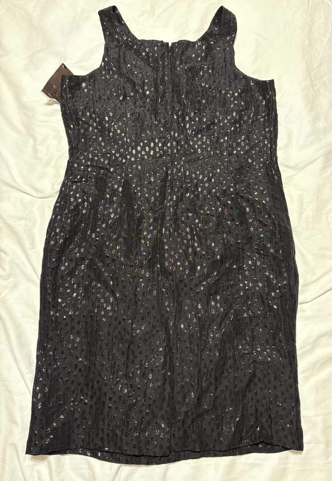 Vtg 1997 Víctor Alfaro Silk Linen Metallic Polka Dot Cocktail Dress Sz 8 NWT