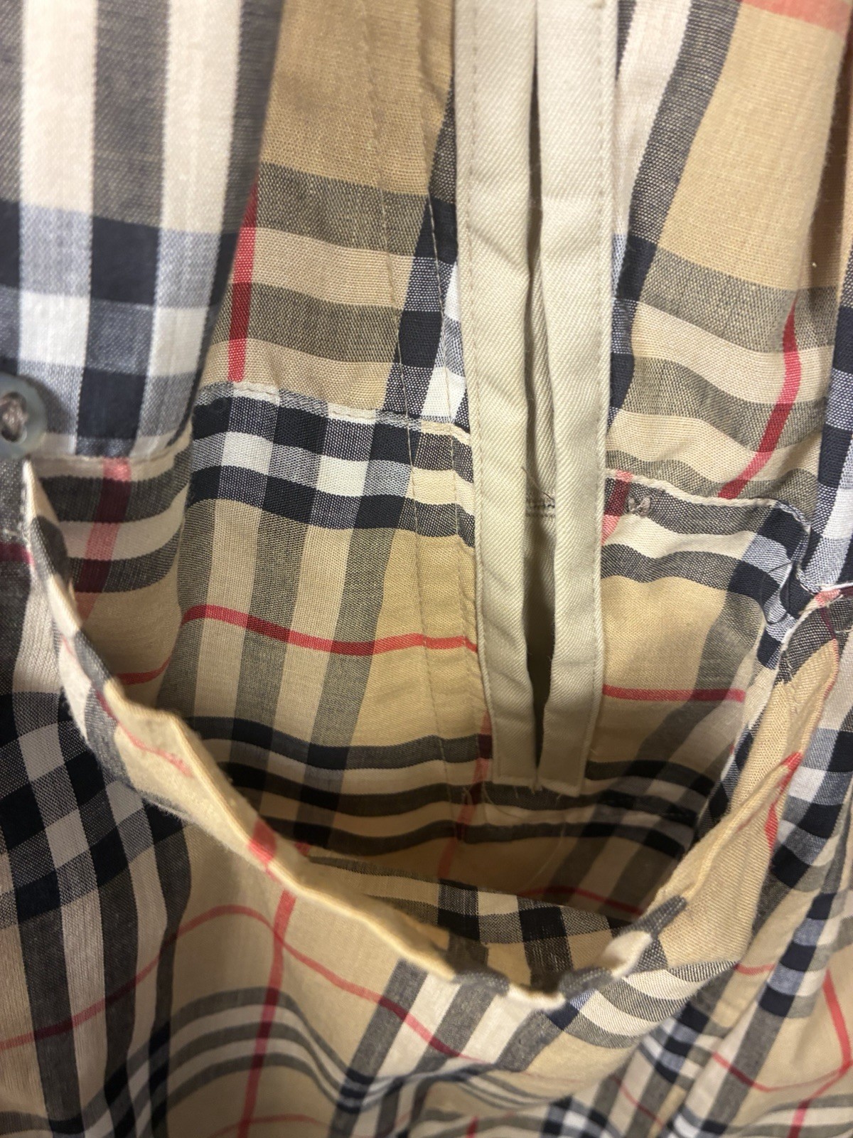 Burberry VTG Novacheck Long Trench Coat England Women Unisex M Double Breasted