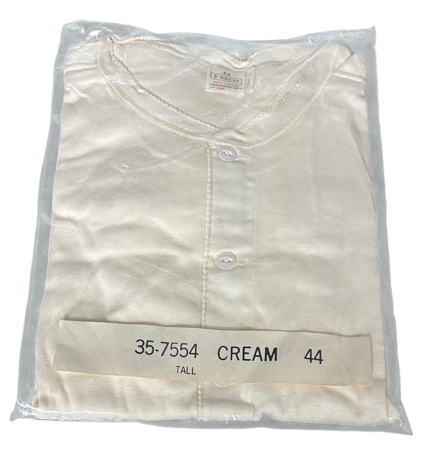 Vintage 60’s Brent Montgomery Ward Women’s Pajamas Long Johns Cream 44 Tall New