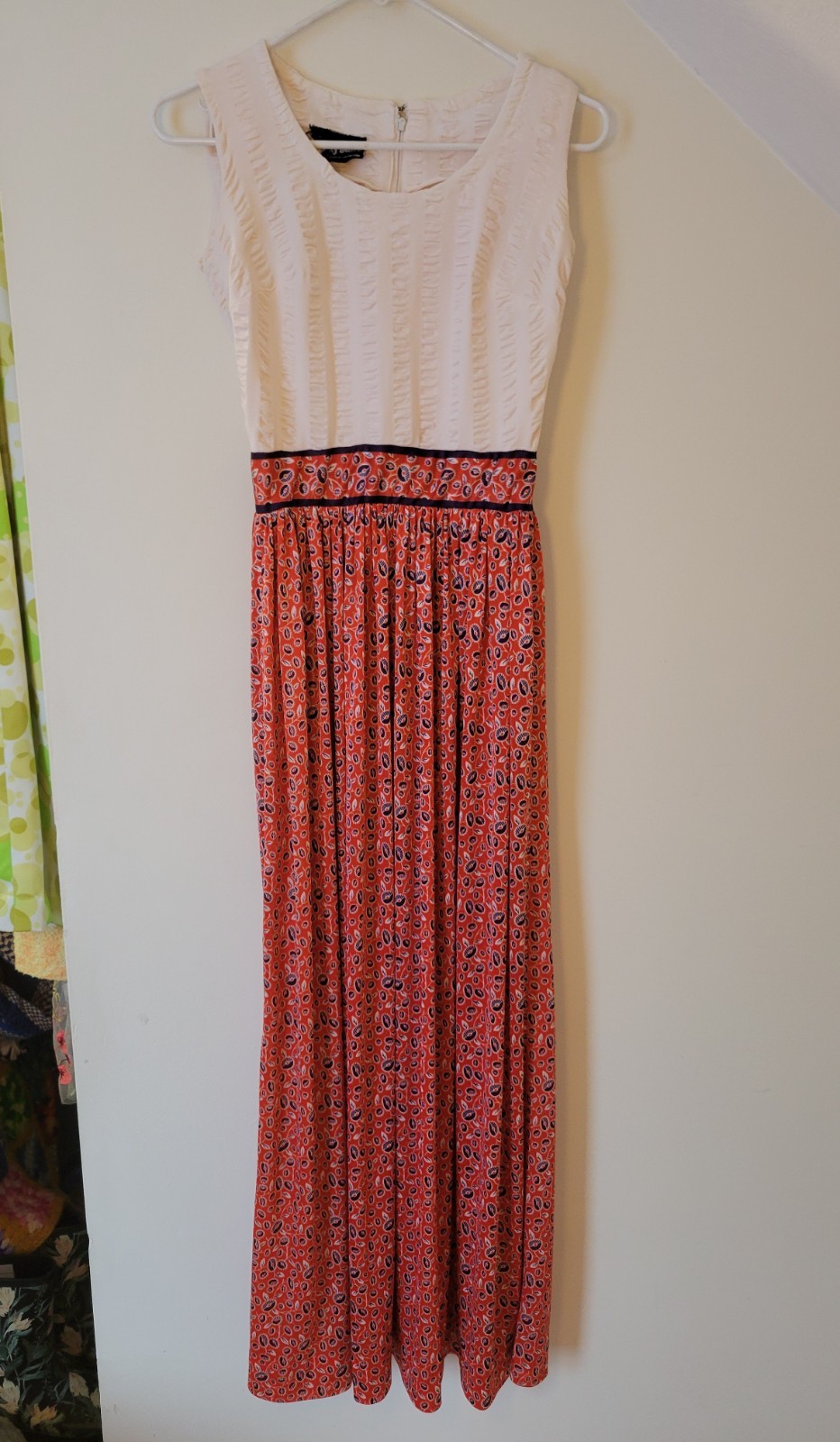 VTG 60’s 70’s Shady Lane Red White & Blue Floral Cottage Dress