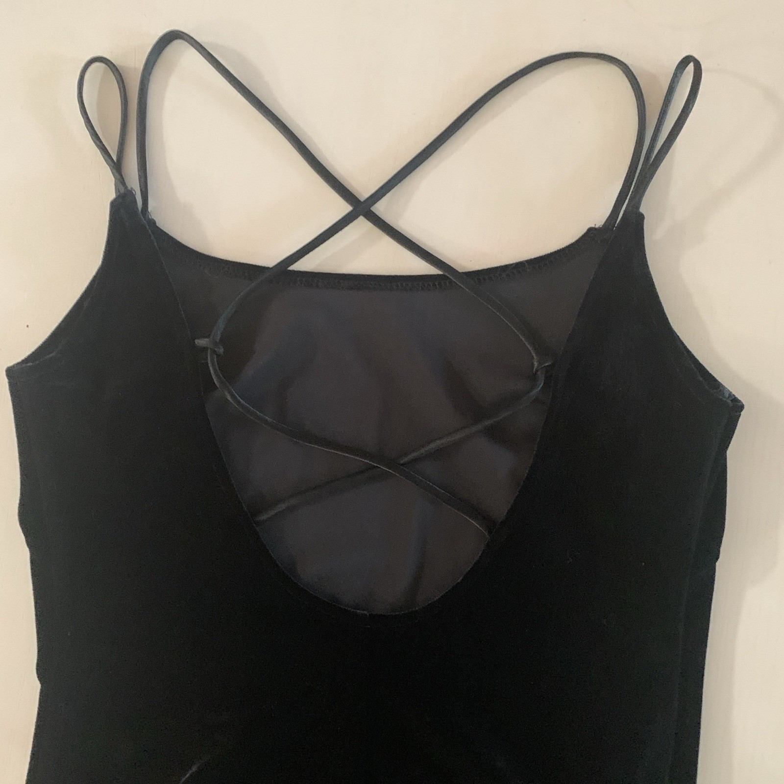 Vtg Y2k 579 Black Velvet Dress Small? Fairy Grunge Whimsigoth Vamp 90s Open Back
