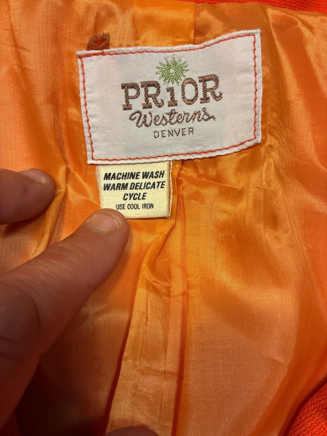 Vintage 1970s Prior Westerns Denver Orange Blazer Jacket