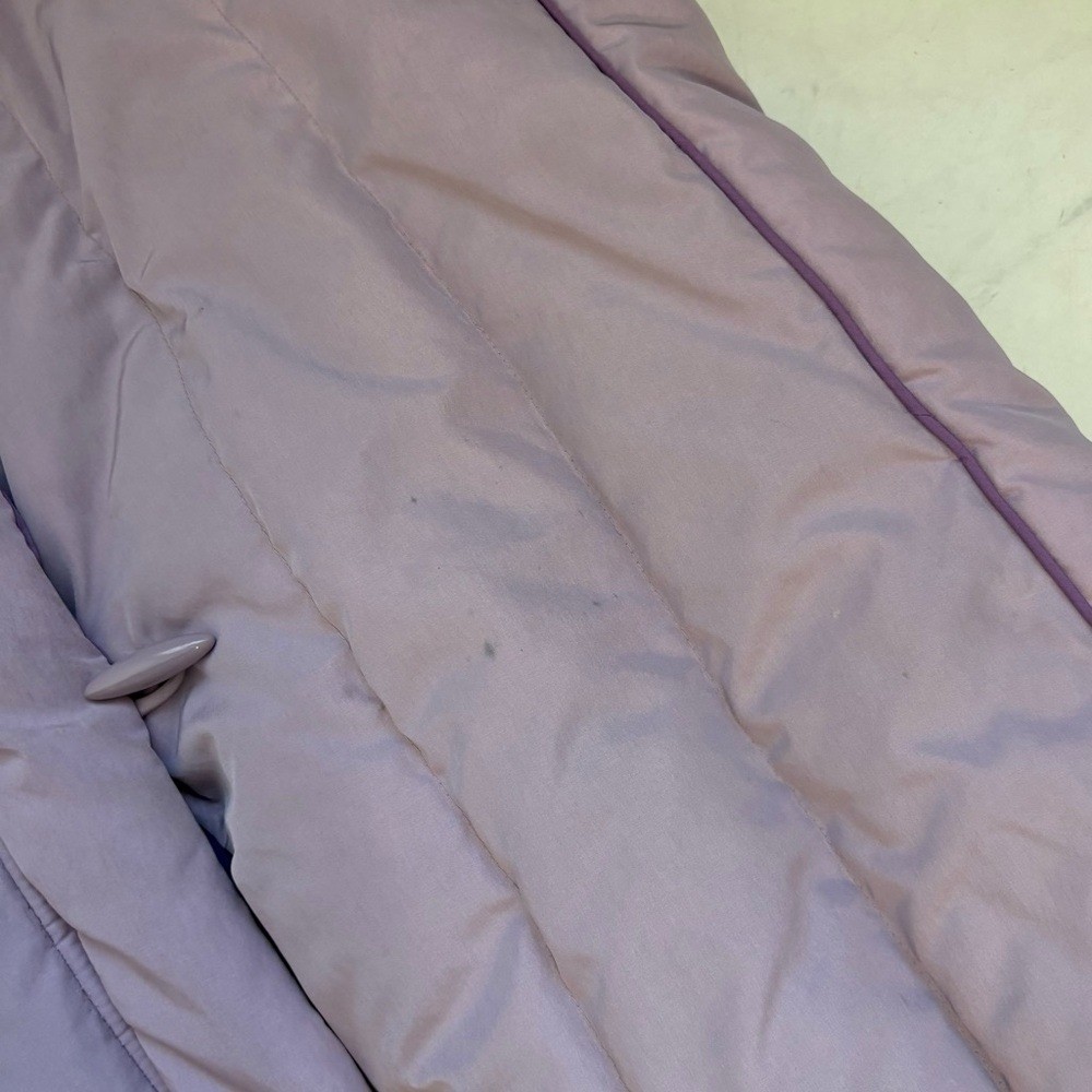 Vintage Sno Down Size Large Lilac Purple Down Filled Trench Coat Winter Outdoor