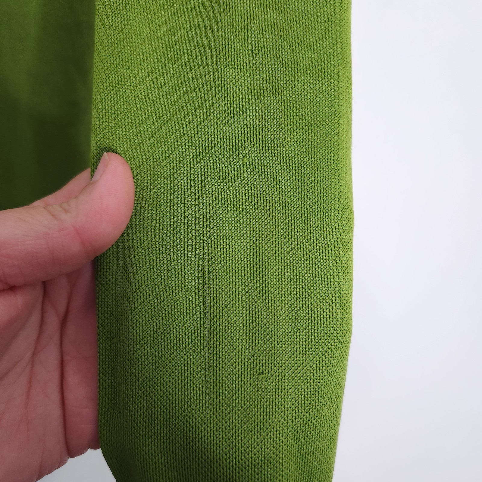 Vintage 70s Andrew Fifth Ave Avocado Green Turtleneck Shirt Rainbow Trim Size 14