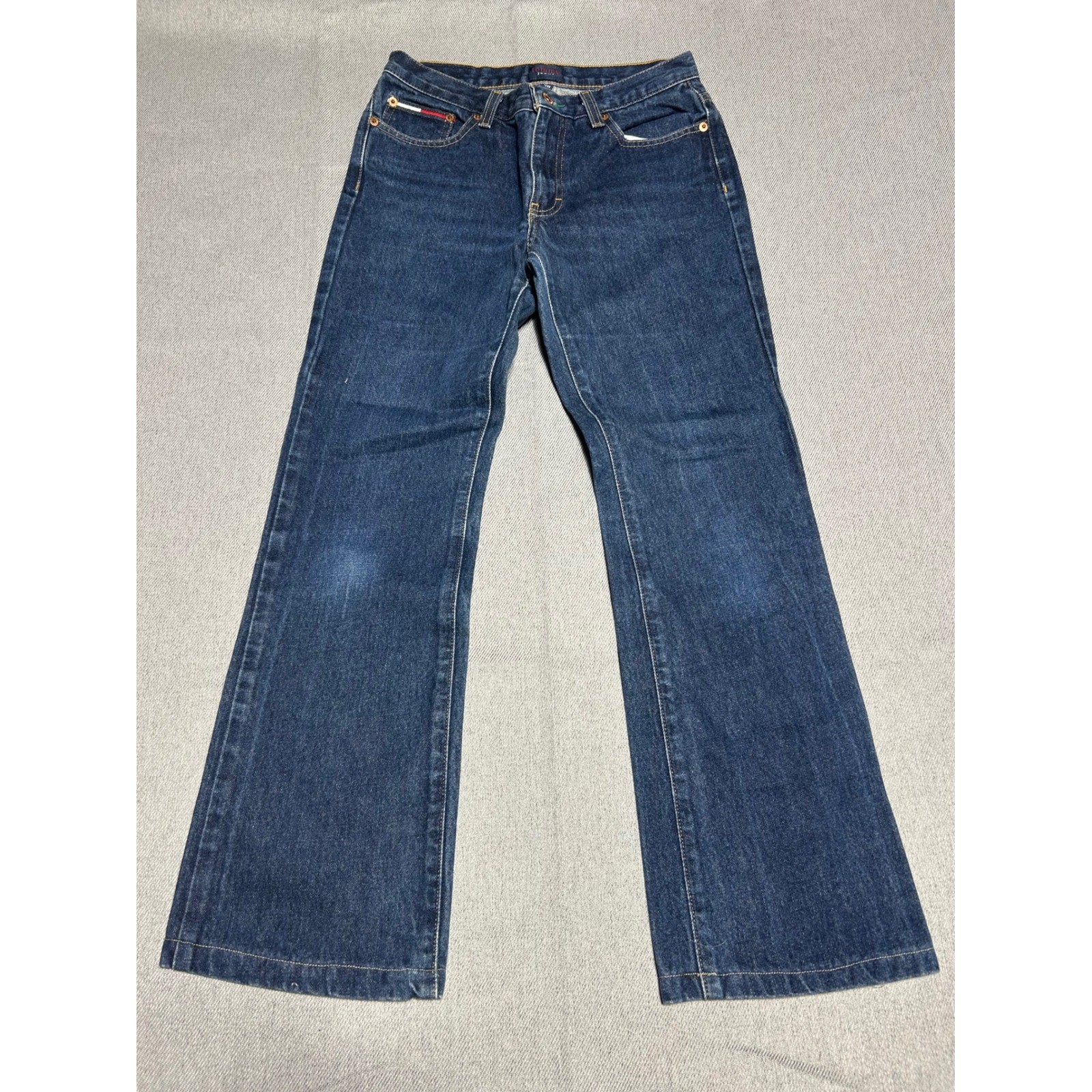 Tommy Jeans Denim Pants Women 5/32 Blue Boot Leg Dark Wash Vintage