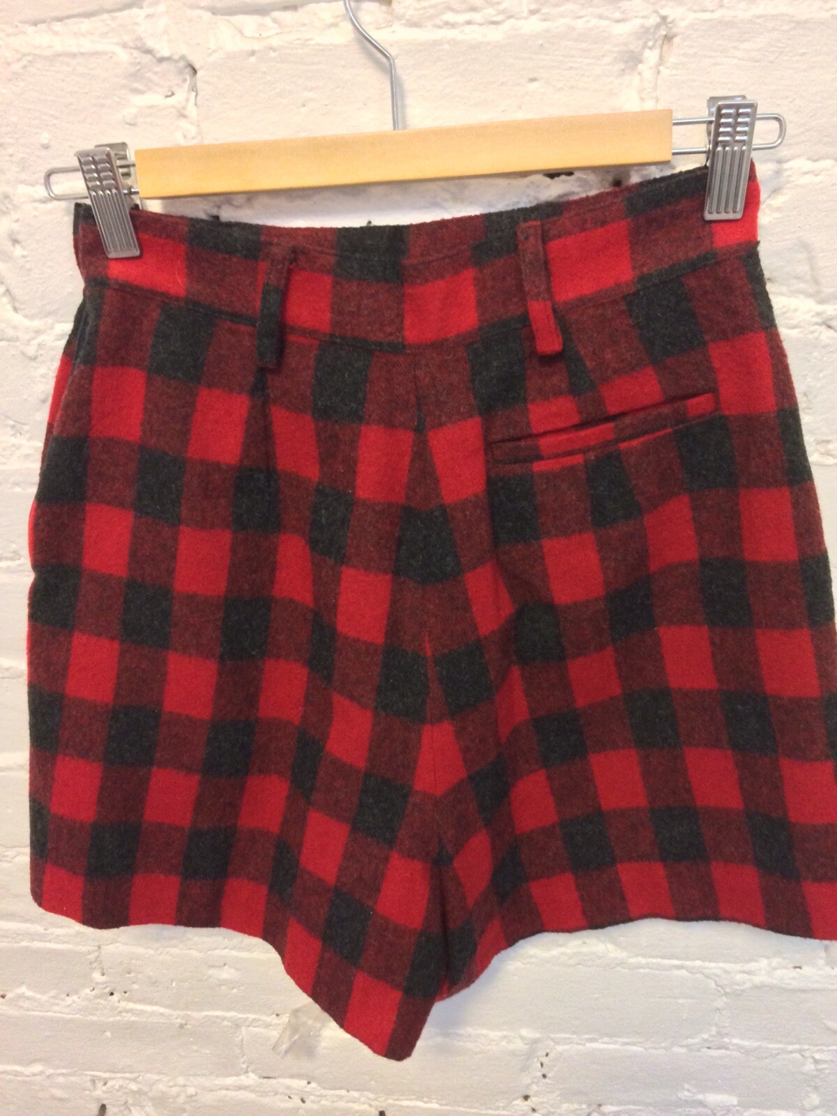 The Limited VTG 80s high waist shorts red check wool size 4 New Wave