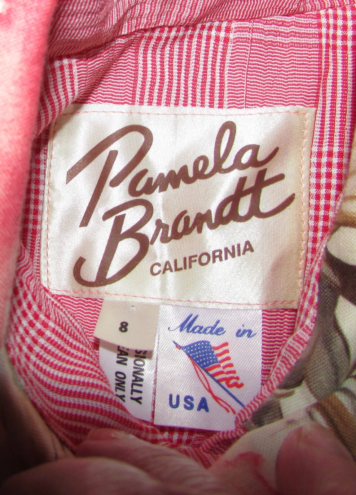 Vintage PINK Fringed Western Long Sleeve Blouse with Scarf Pamela Brandt USA 8