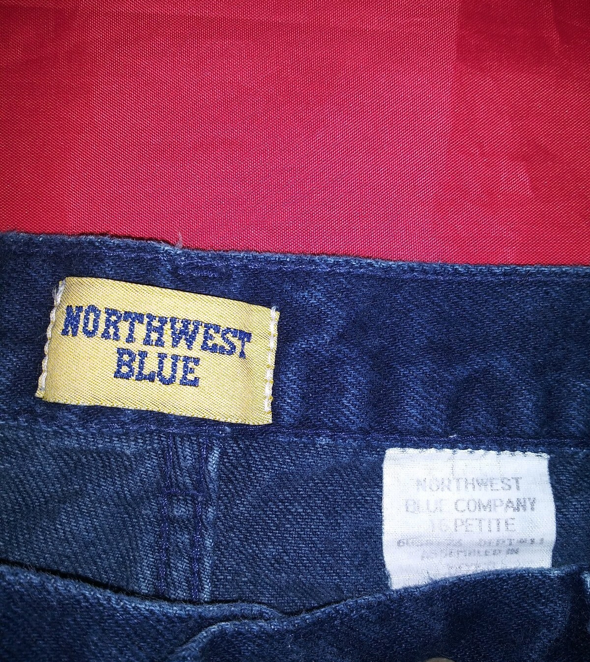 VINTAGE NORTHWEST BLUE COMPANY HIGH WAIST DENIM MOM JEANS SZ 16 P NAVY BLUE