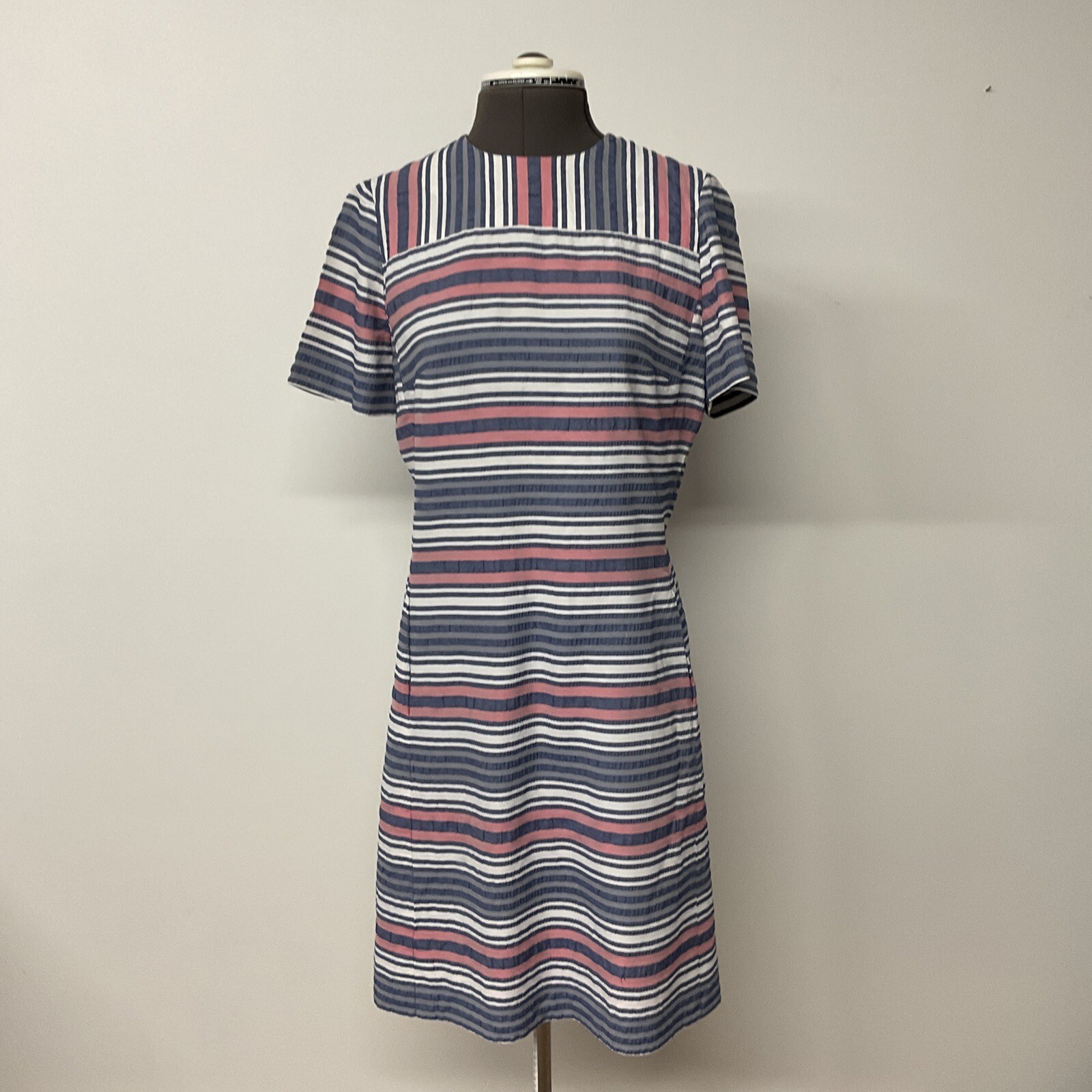 Vintage Women’s 2 Piece Stripe Sheath Dress And Jacket By Marilyn Reading Pa.