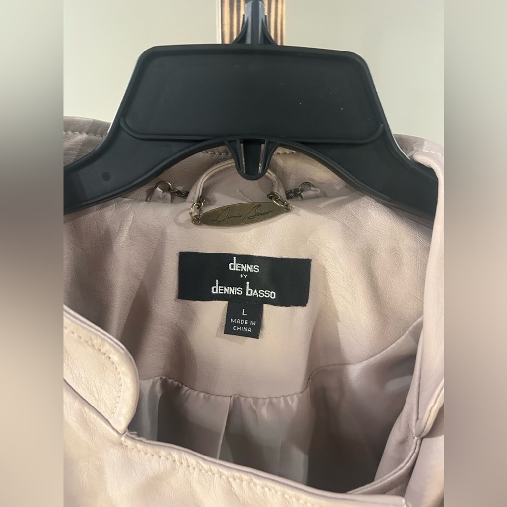Dennis Basso Vintage Blush Pink Leather Zip Up Jacket Women’s Large