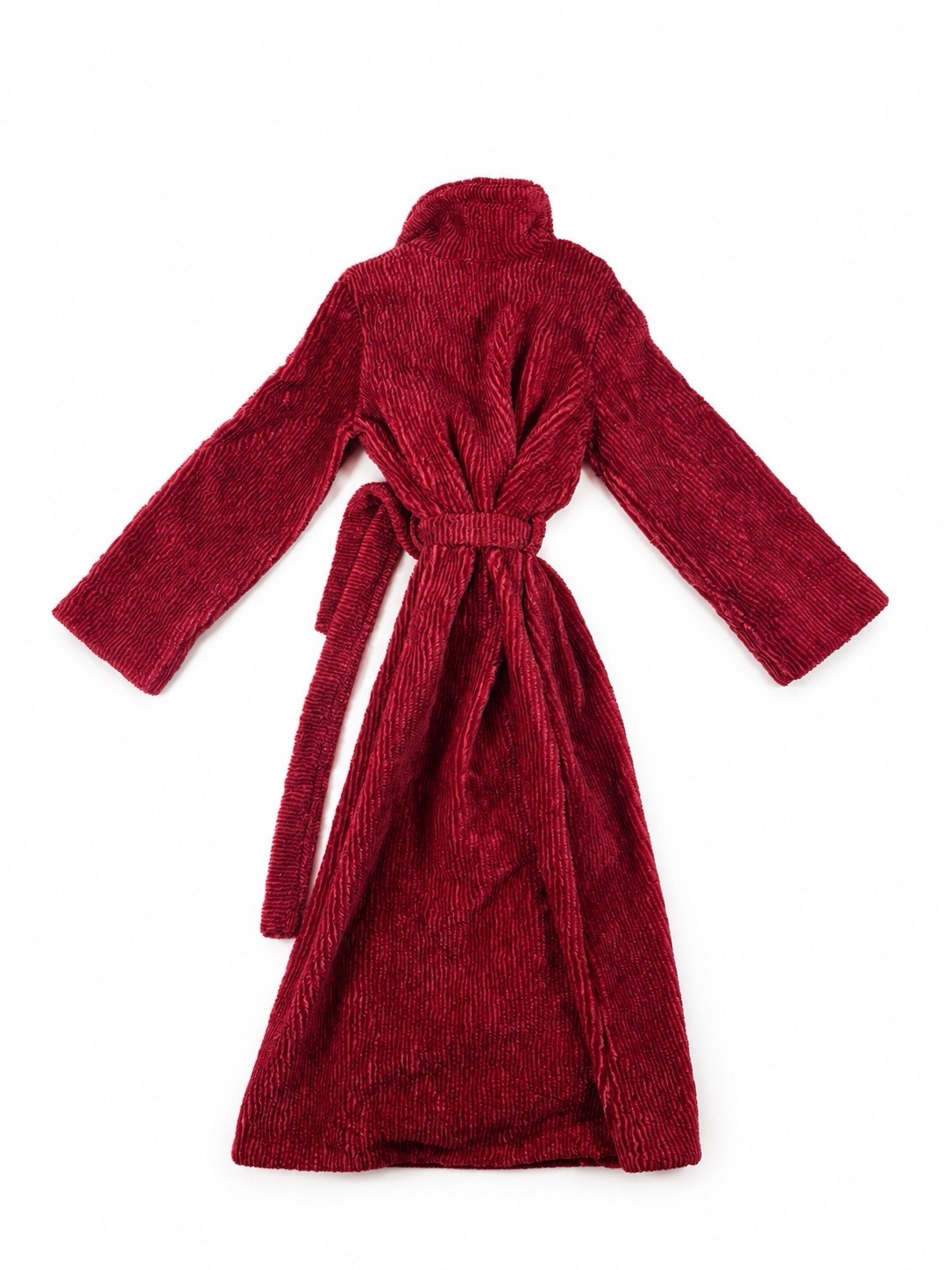 Vintage 1960s – 1970s BORG Long Wrap Robe Red Faux Fur Plush Tie Waist USA Large