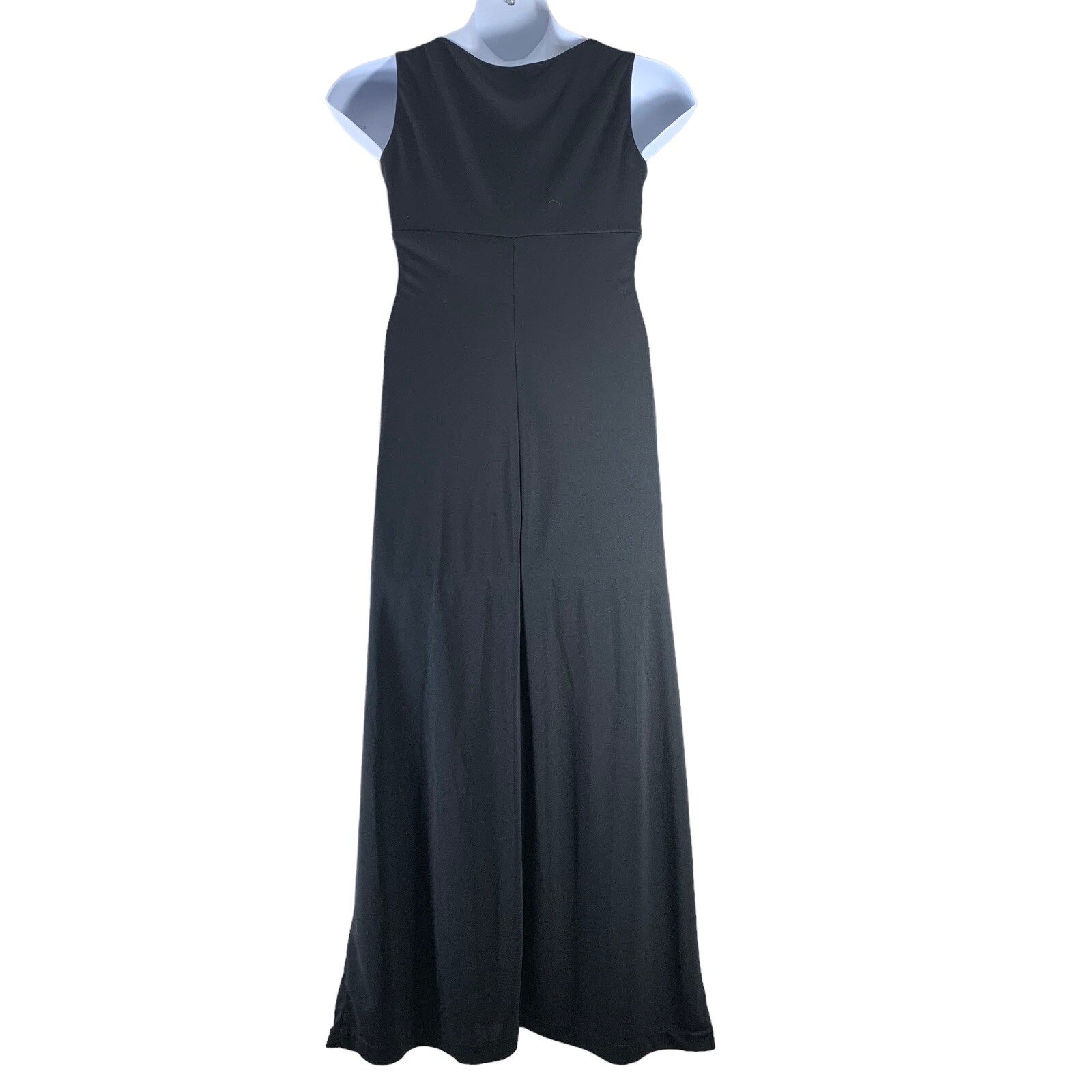 Vintage Dress 10 90s Maxi BCBG Maxazria Black Sleeveless Straight Cut Fitted Top
