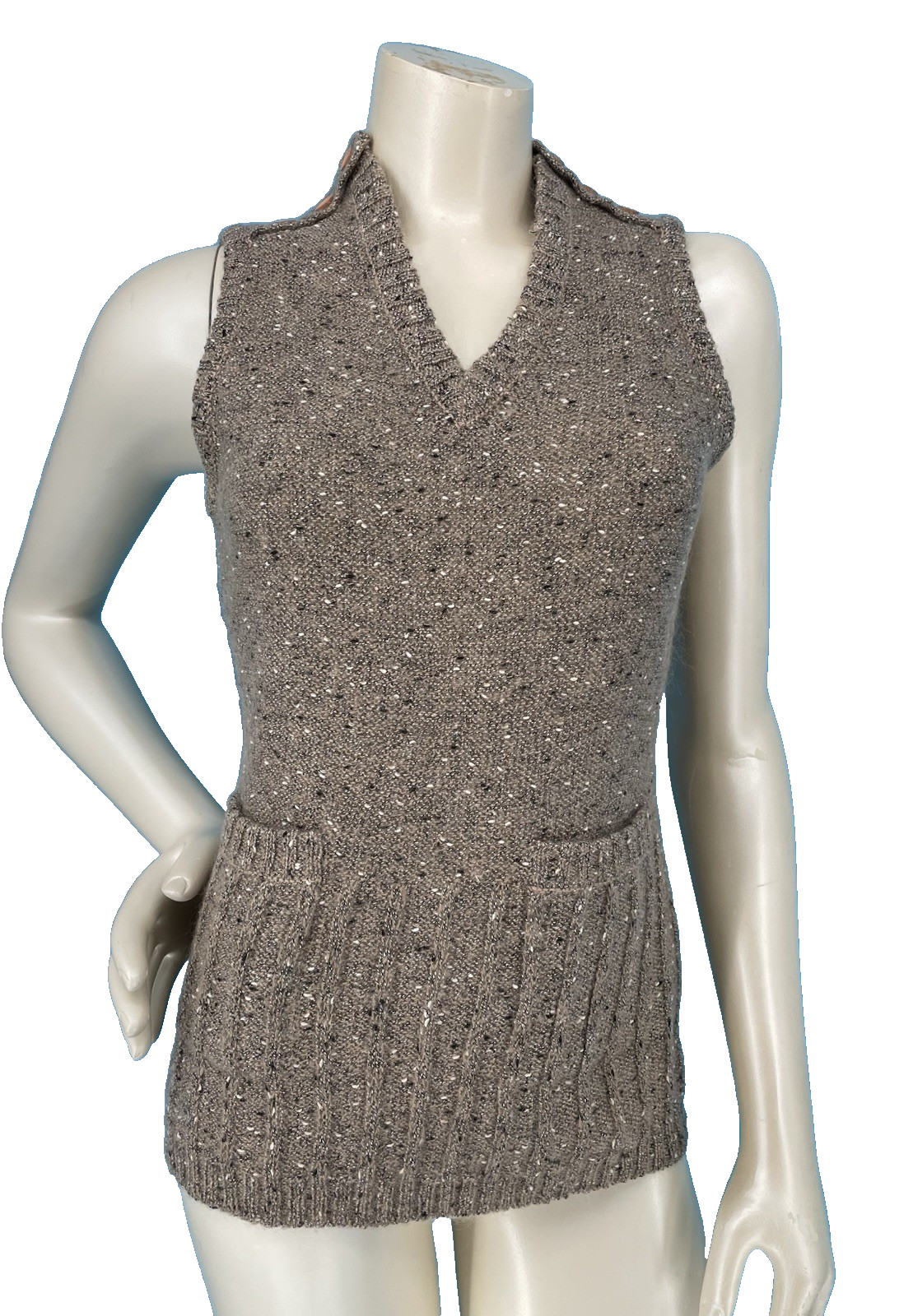 VTG 1970s Mod Collegiate Academia Librarian V Neck Preppy Sweater Vest small