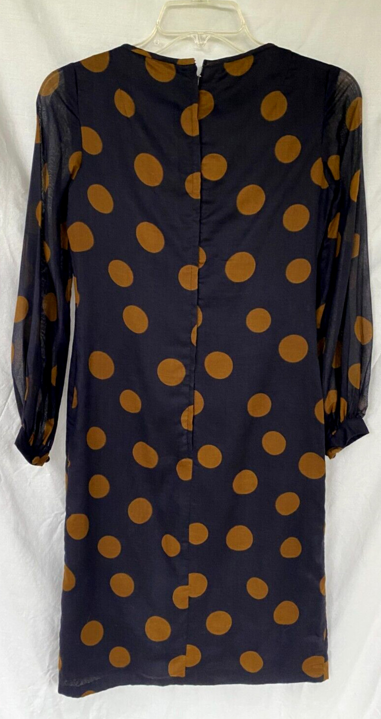 *VTG 60s..STANTON JRs PETITE..BROWN..POLKA DOT..SHEATH..DRESS..XXS