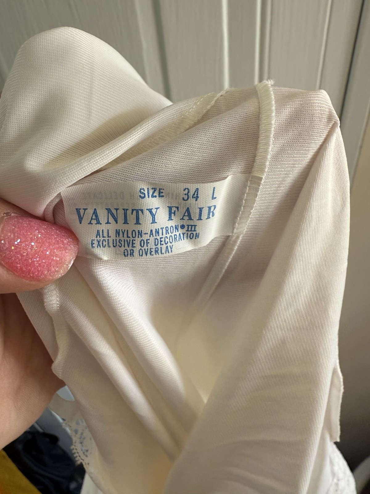 Vintage Vanity Fair White Lace Slip Size 34 L NEW with tag – see description