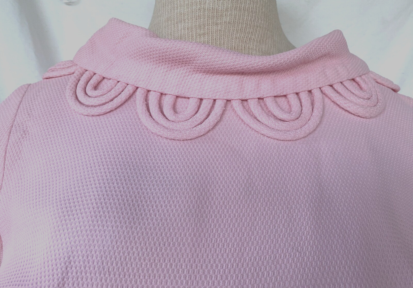VTG 50s 60s..SABA..COTTON..LIGHT PINK..BOMBSHELL..DRESS..sz S / M
