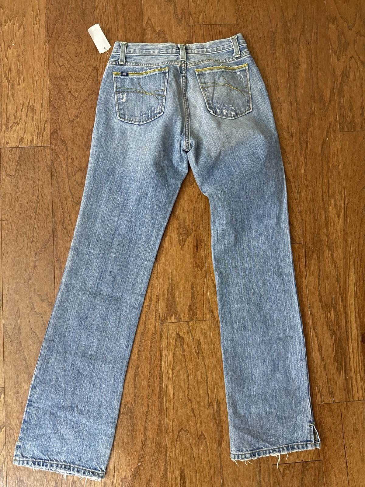 Cruel Girl Women’s Low Rise Slim Straight Jeans Light Wash Distressed Blue