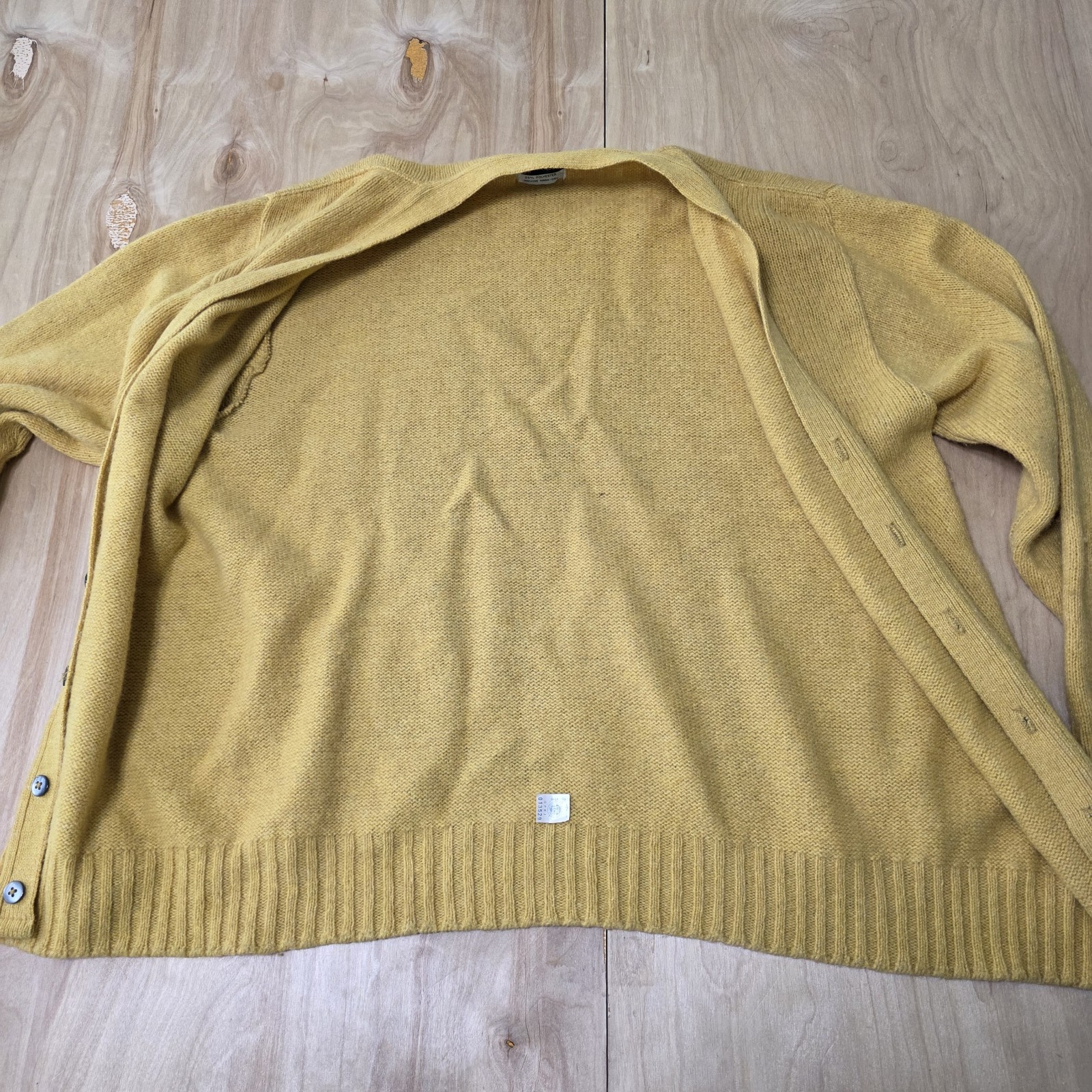 Vintage McGregor Cardigan Women’s Sz L yellow Wool Blend 60s 70s RARE