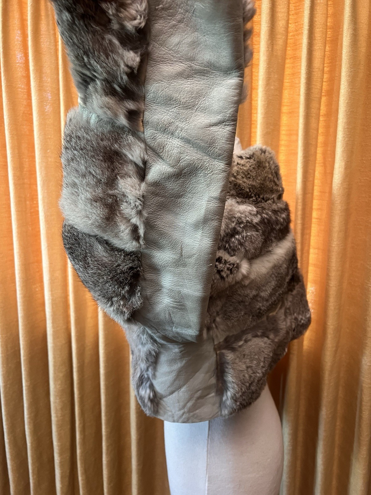Vintage 1970s Cropped Genuine Rabbit Fur Coat