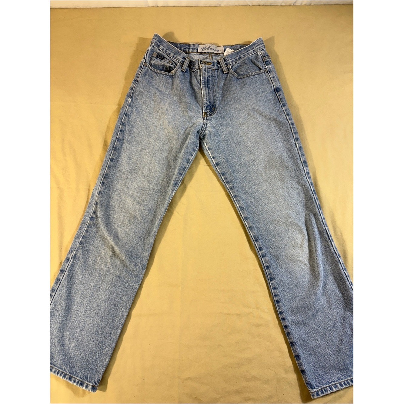 Vintage 90s Express Bleus Bootcut Light Wash Rigid 100% Cotton Denim 5/6S Petite