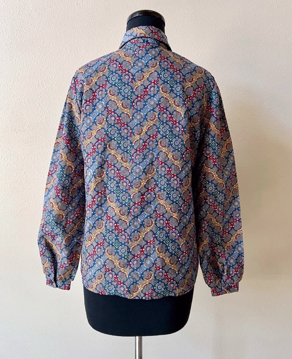 Vintage 70s Levi’s Bend Over Blouse Top Women’s Large Geometric Disco Hippie