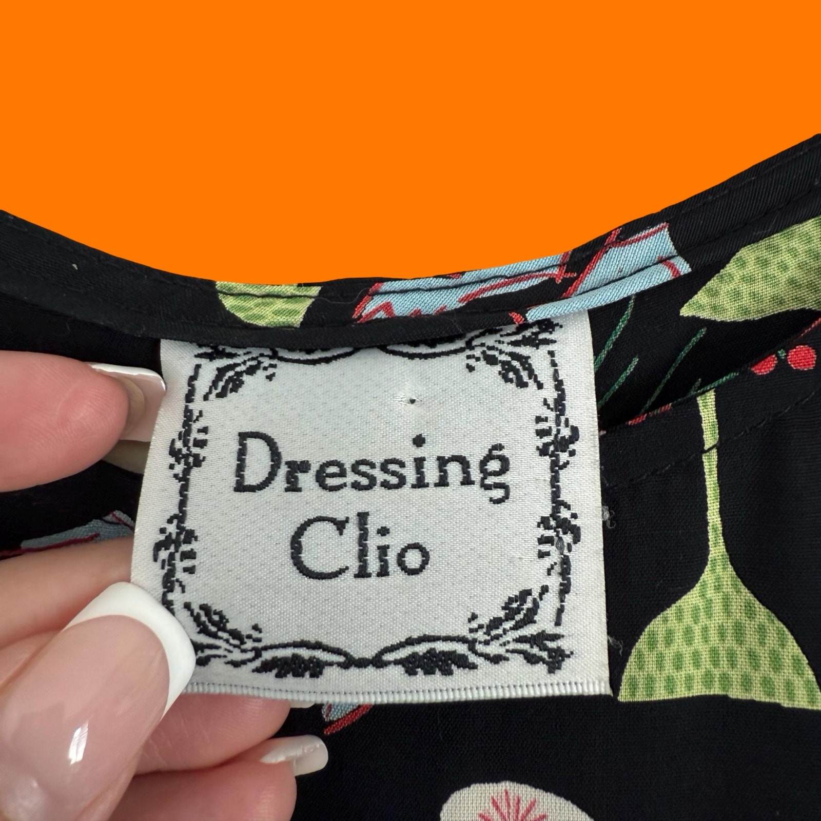 90’s vintage novelty cocktail print sleeveless maxi dress SMALL dressing clio