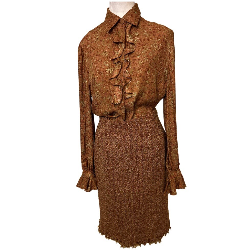 Vintage 60’s Tweed Skirt & Jacket Blouse William Pearson Designer Stunning! Sz 8