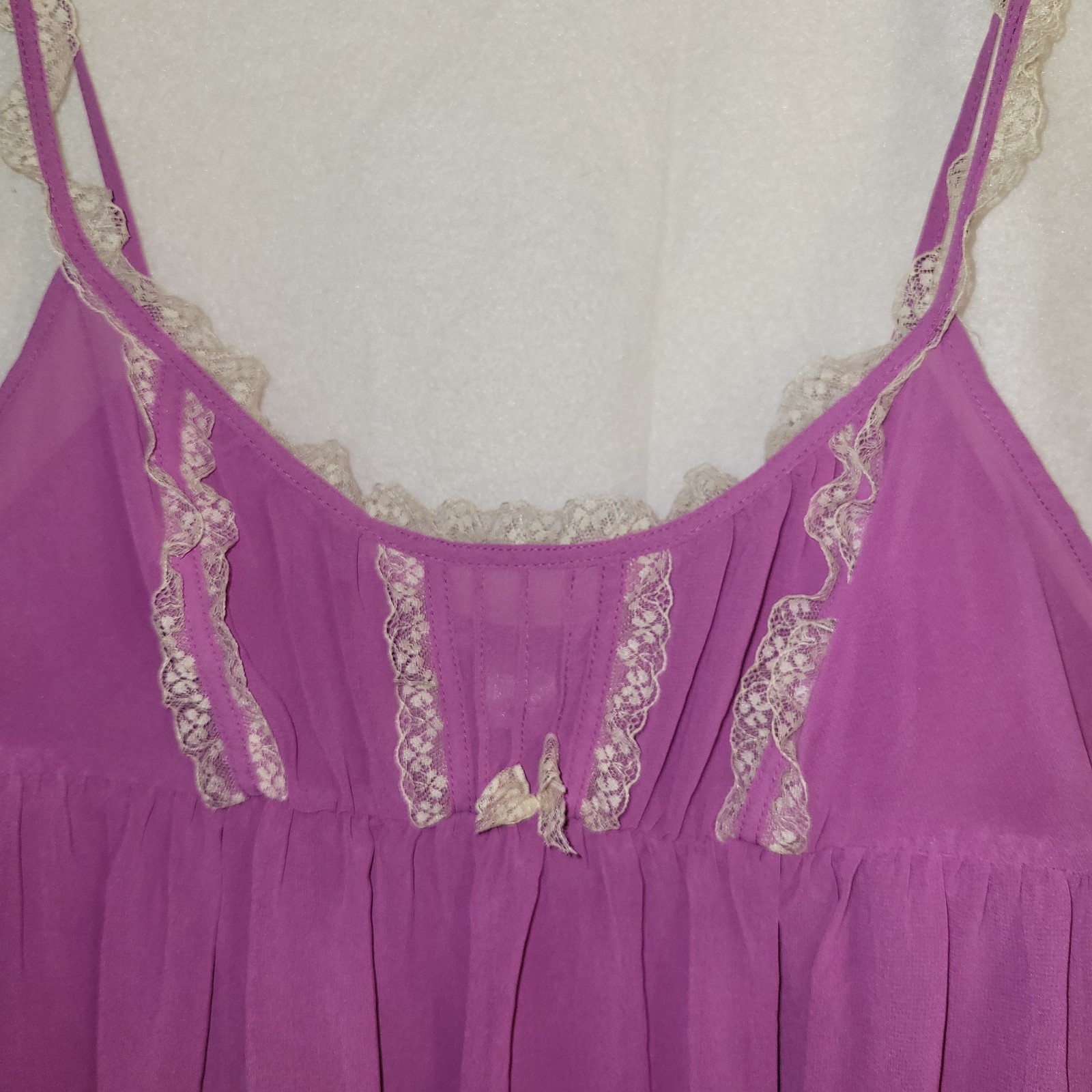 Vintage Victoria’s Secret Purple Lace Trim Babydoll Cami Top M