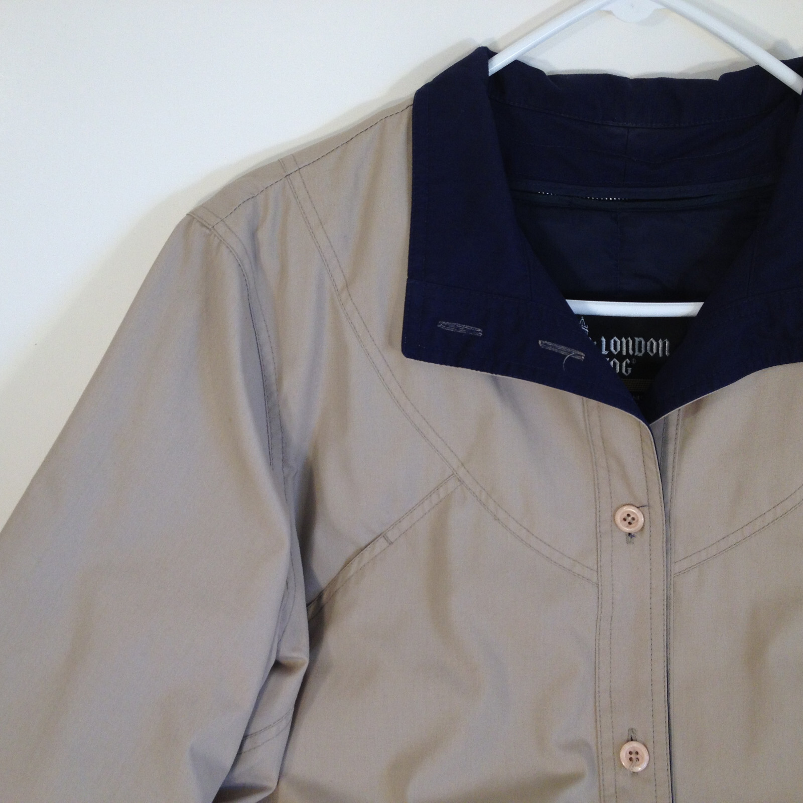 Vintage Womens London Fog Tan Jacket Coat Removable Lining Water Resistant Sz 16