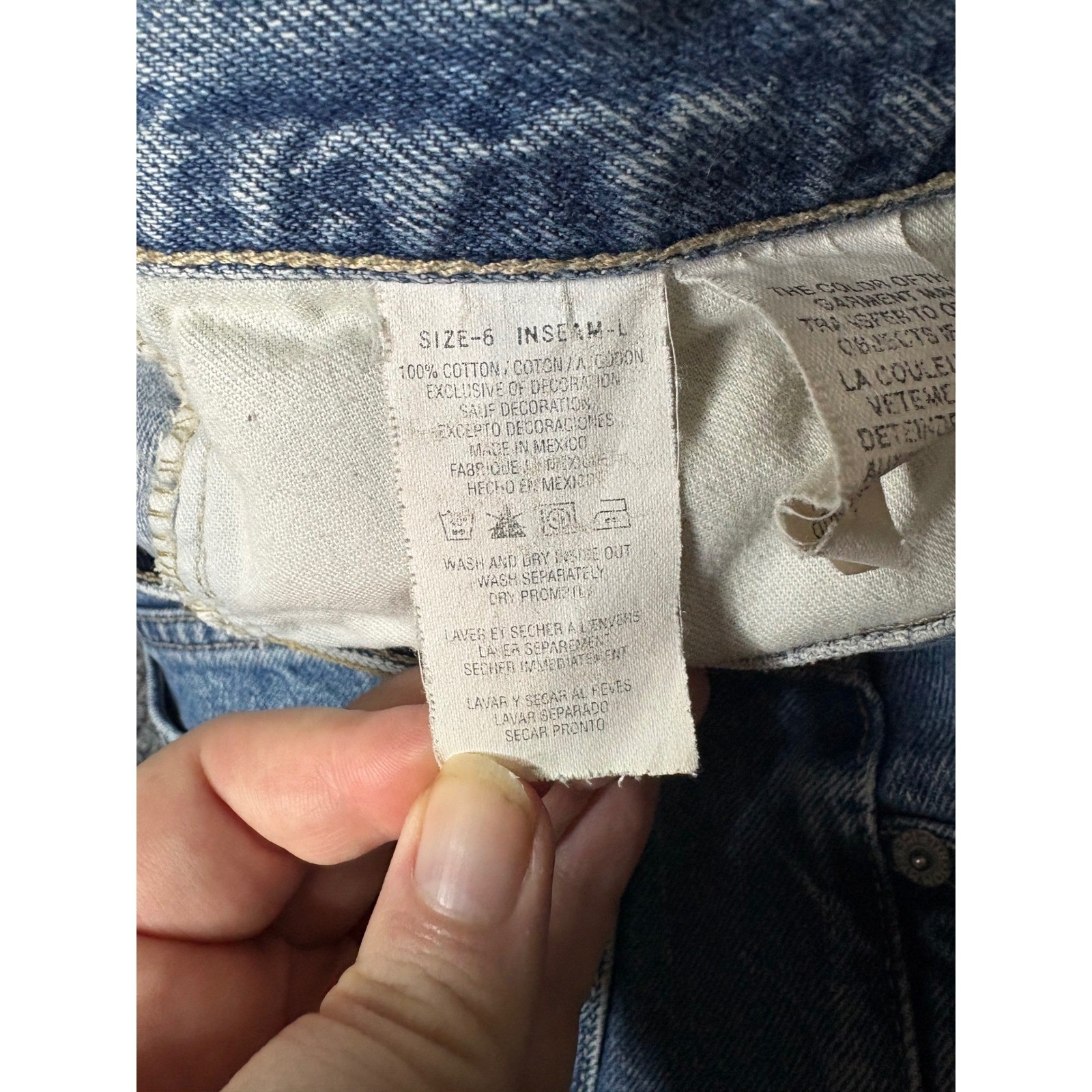 VTG Tommy Hilfiger Jeans Light Wash Flag Pocket Baggy Straight 90s Y2K Size 6