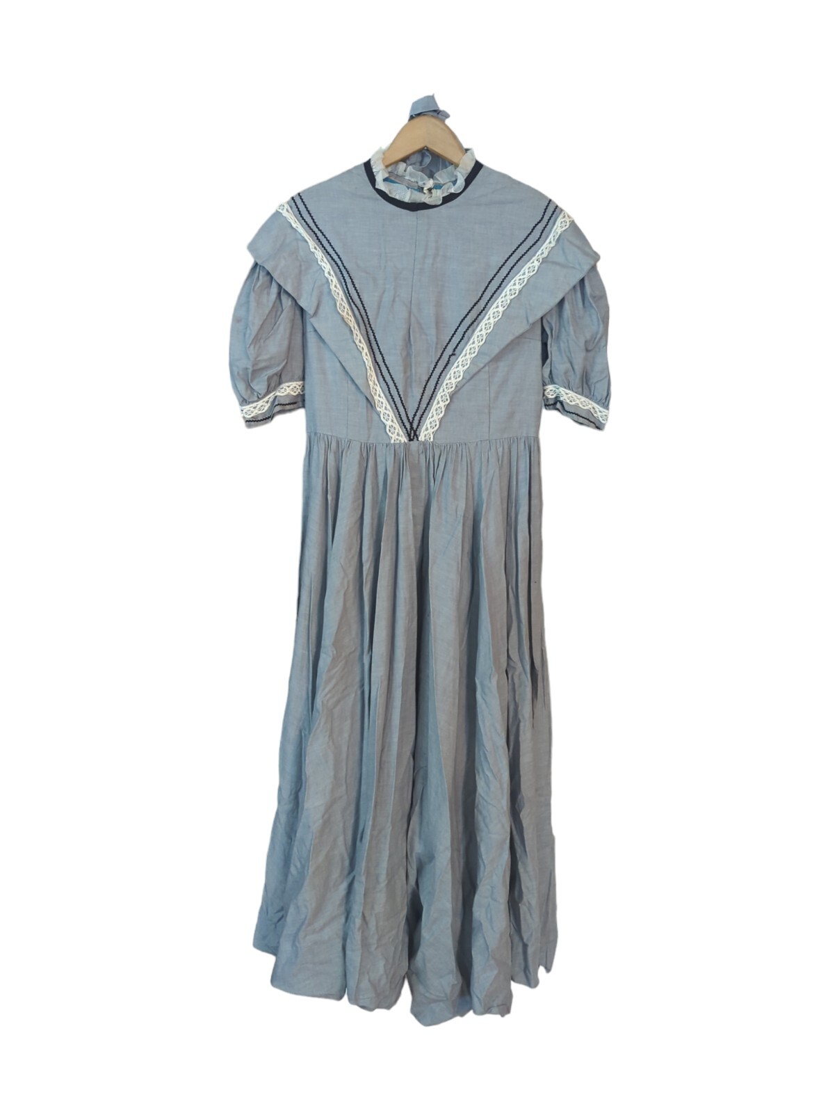 Vintage Prairie Dress With Matching Bonnet Gunne Sax Amish Style Blue Handmade