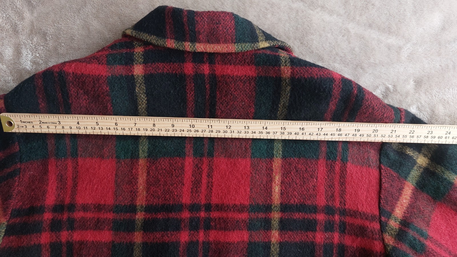 Vtg French Country Express Women’s Tartan Plaid ILGWU USA Wool Blend Coat | L