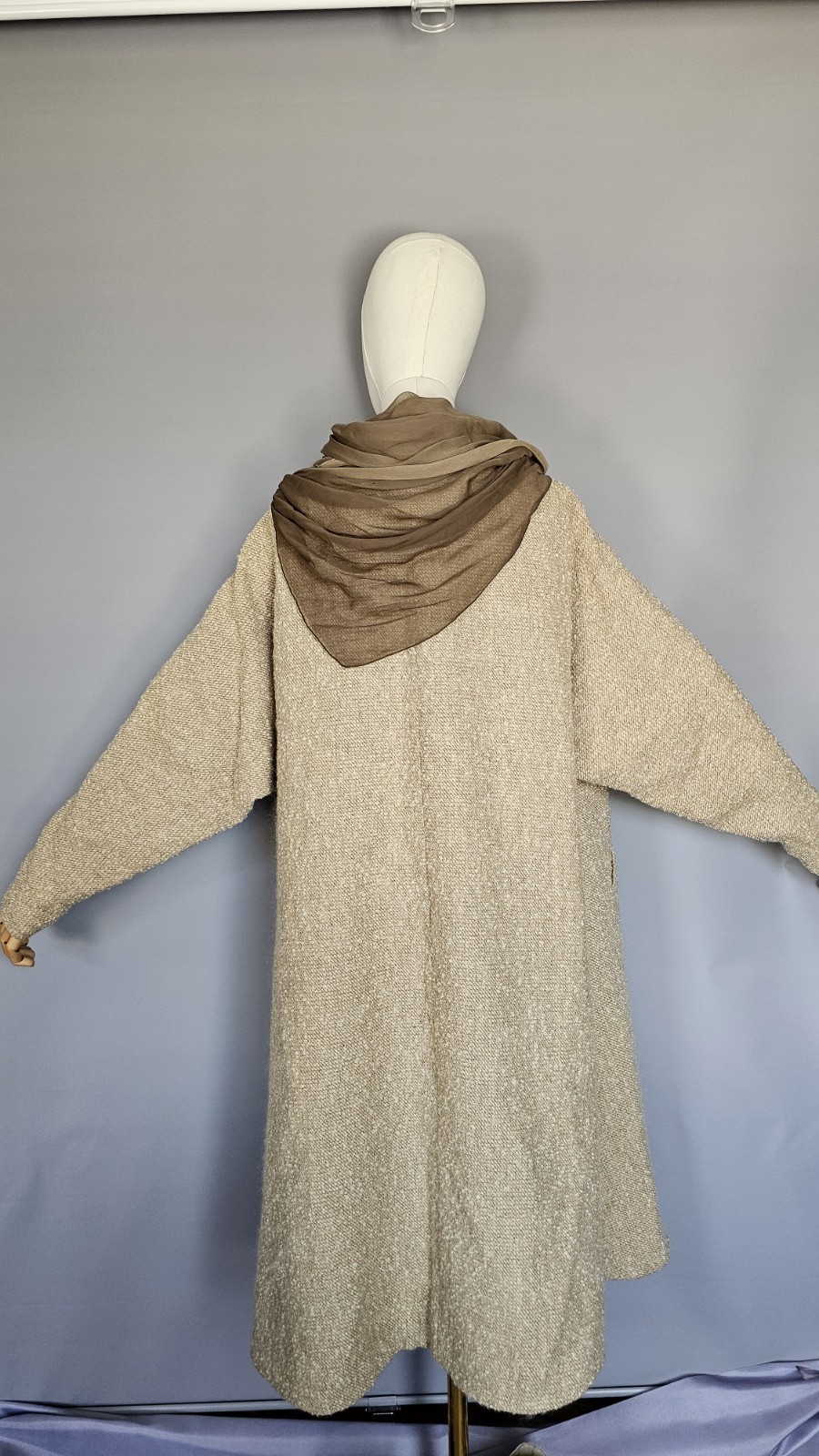 Vintage Higgins Hudson’s Woodward Shops Boucle Coat Womens Beige Swing Coat…