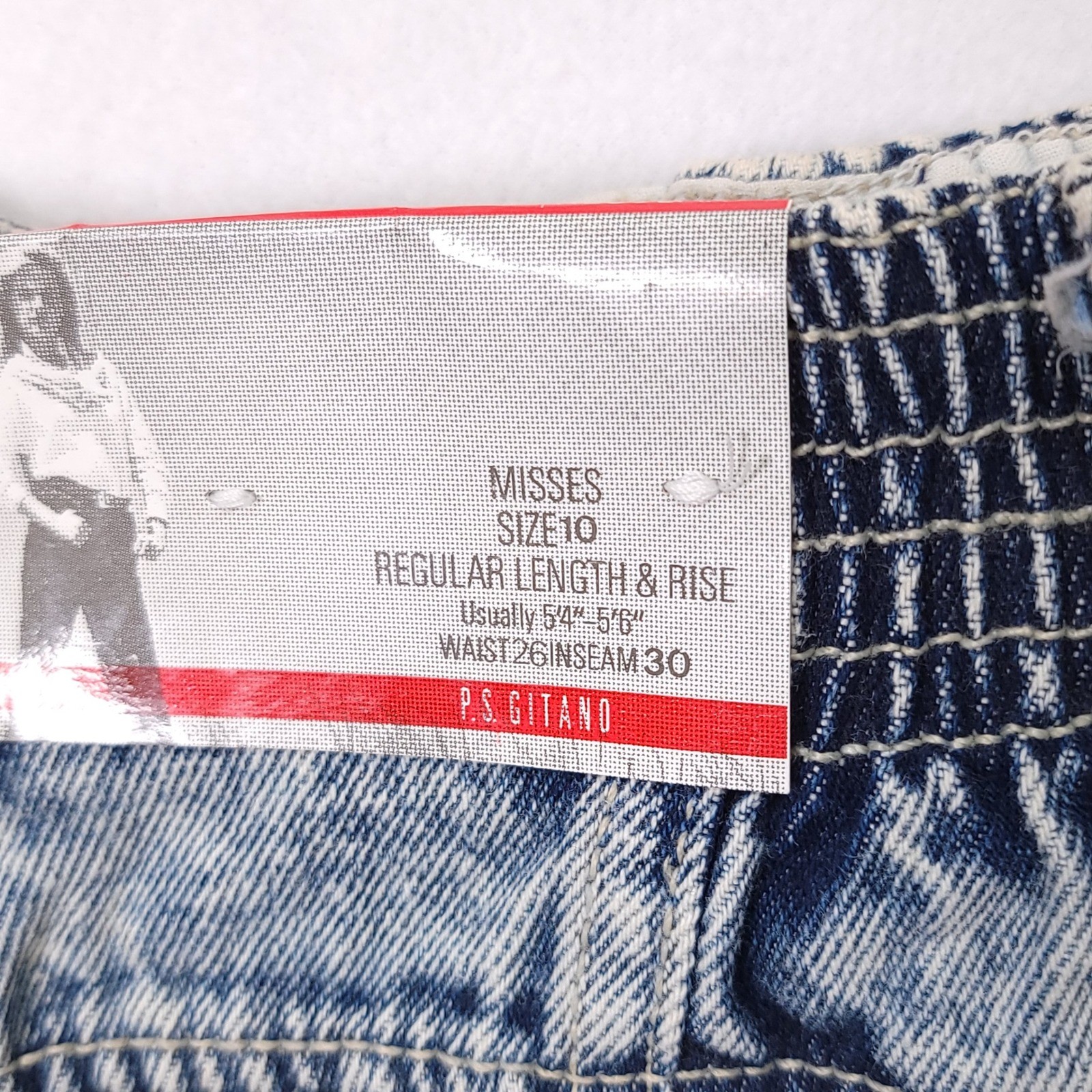 Vintage PS Gitano High Waisted Acid Wash Tapered Mom Jeans NWT Size 10 Regular