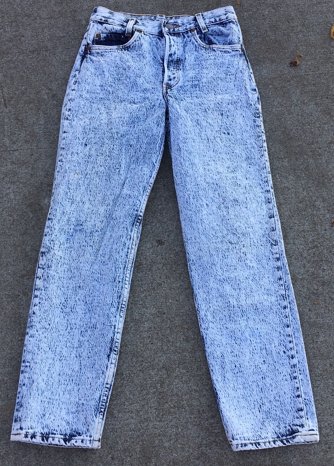 Vintage Levi’s Button Fly 701 Student Jeans Acid Wash W 27 L 28 USA 80s 90s