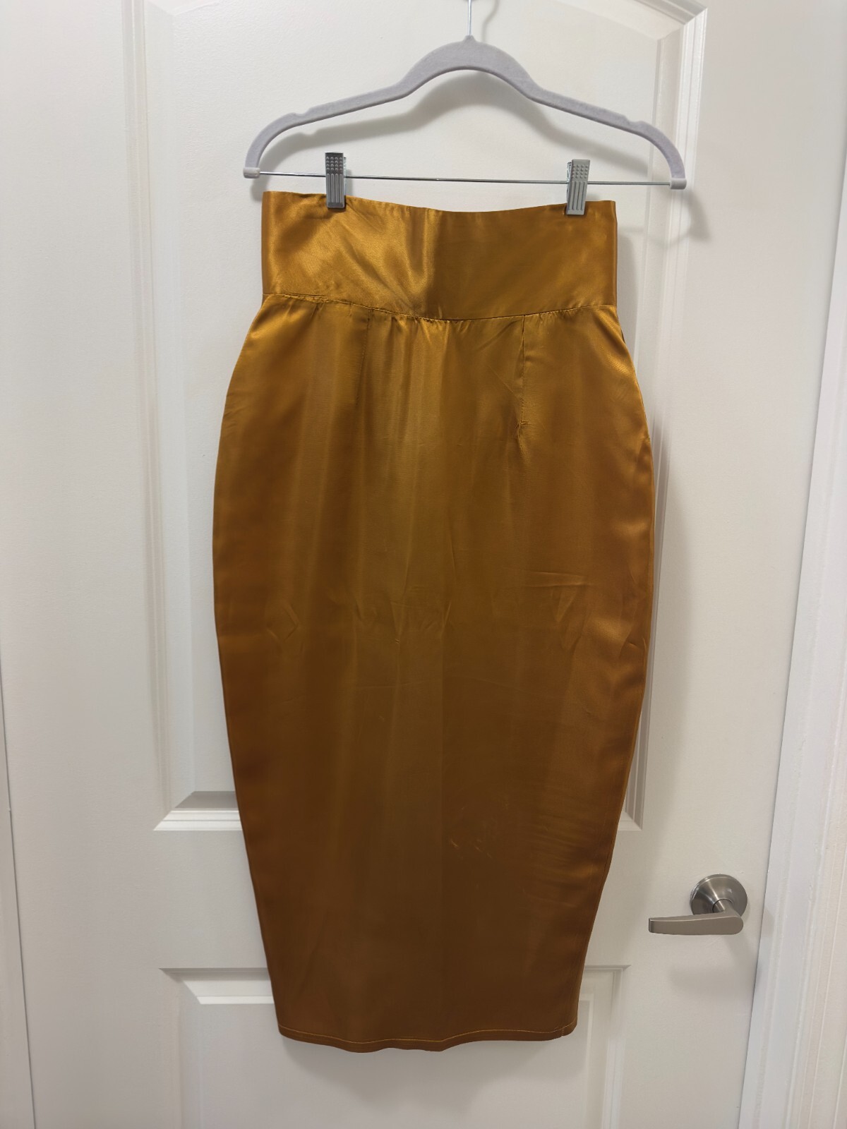 1980’s Acetate Metallic Gold Skirt with Button Corset, Vintage Clothing