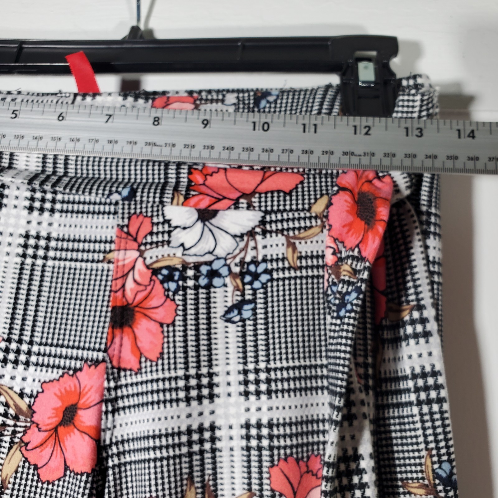 Vintage Y2K Hot Kiss Plaid Floral Wide Leg Pants High Waisted Flare Small